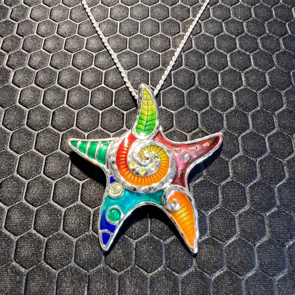 Venice By The Sea Jewelry Jewelry - Star Fish Necklace Multicolored Made of .925 Silver